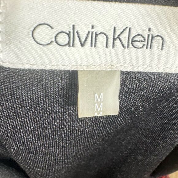 Calvin Klein red and black python snakeskin print pleated top size medium - Picture 4 of 6